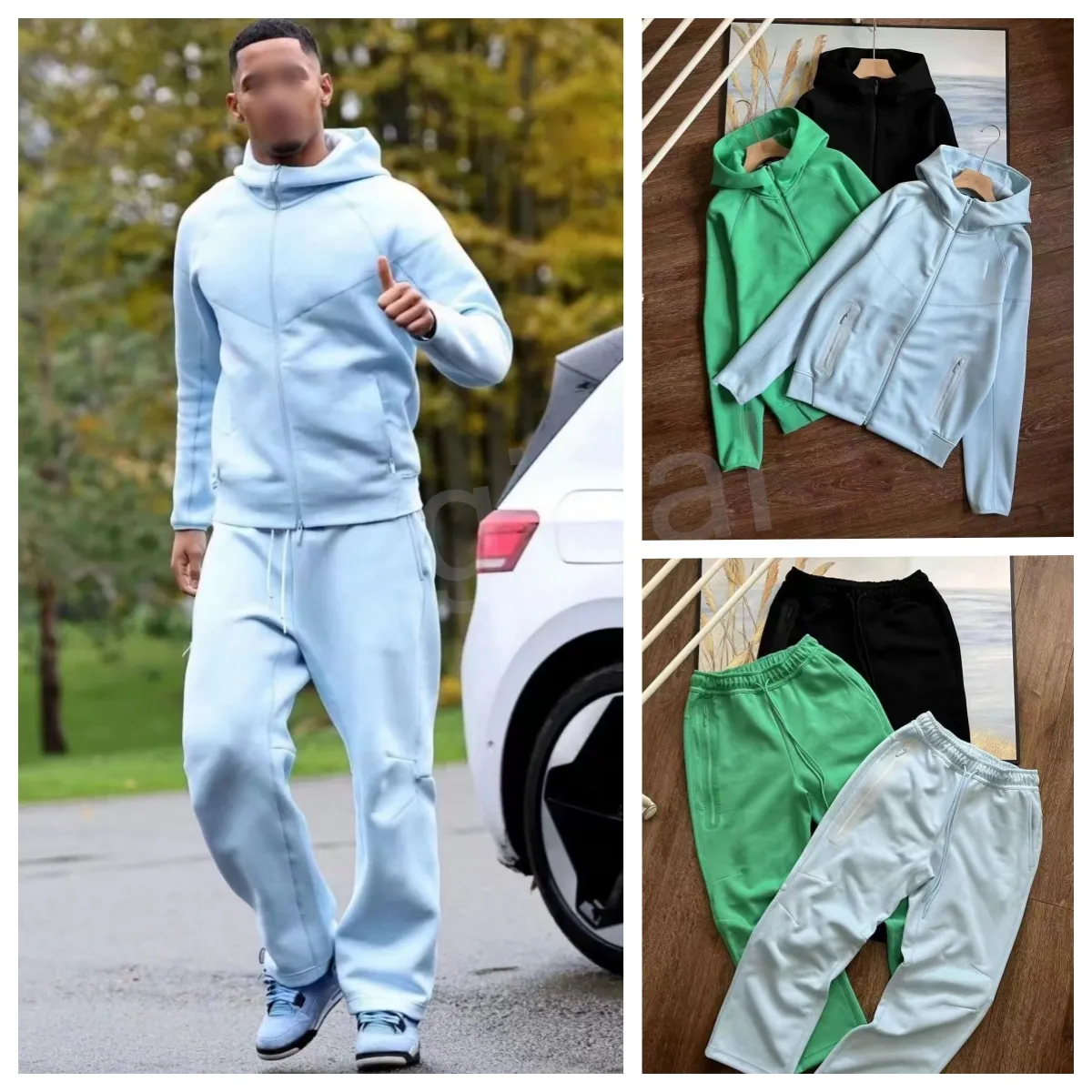 Nocta Tech Fleece Sage Green Tracksuit Set For Men And Women Nocta Tech Fleece Sage Green Tracksuit Set For Men And Women