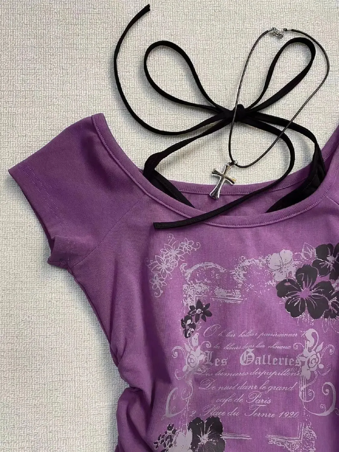 希少　PARADIS No.5 purple fashion Halter neck chiffon purple dress