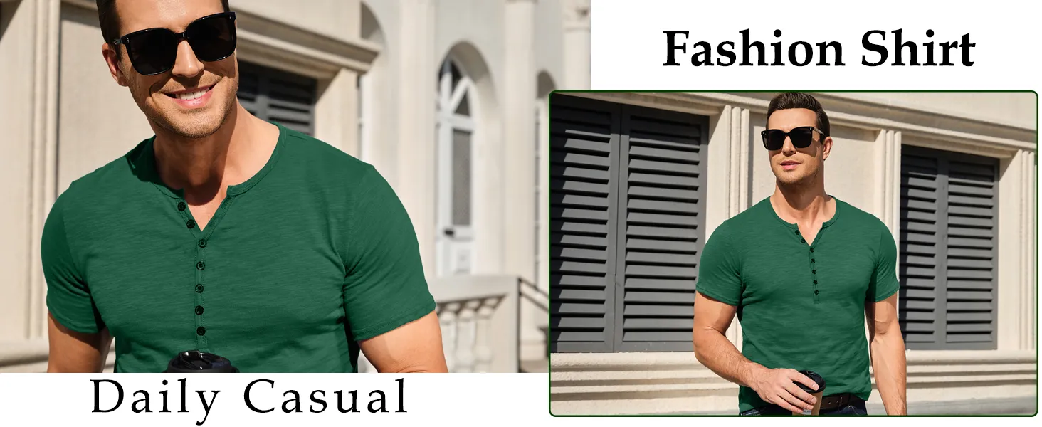 Camisas Henley Para Hombre Camisetas De Manga Corta Con Cuello En V Y Boton Tejido Informal Vintage De 21,55 € | DHgate