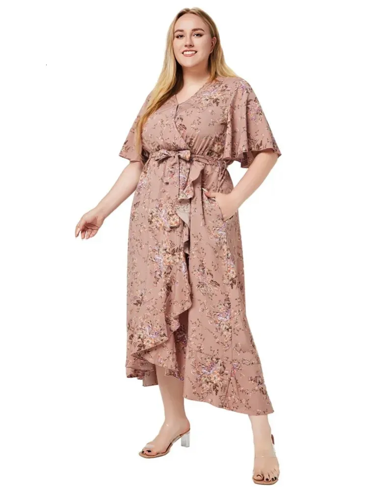 green emerald velvet dress Floral Diamond Ruffle Dress – Multi main image 0