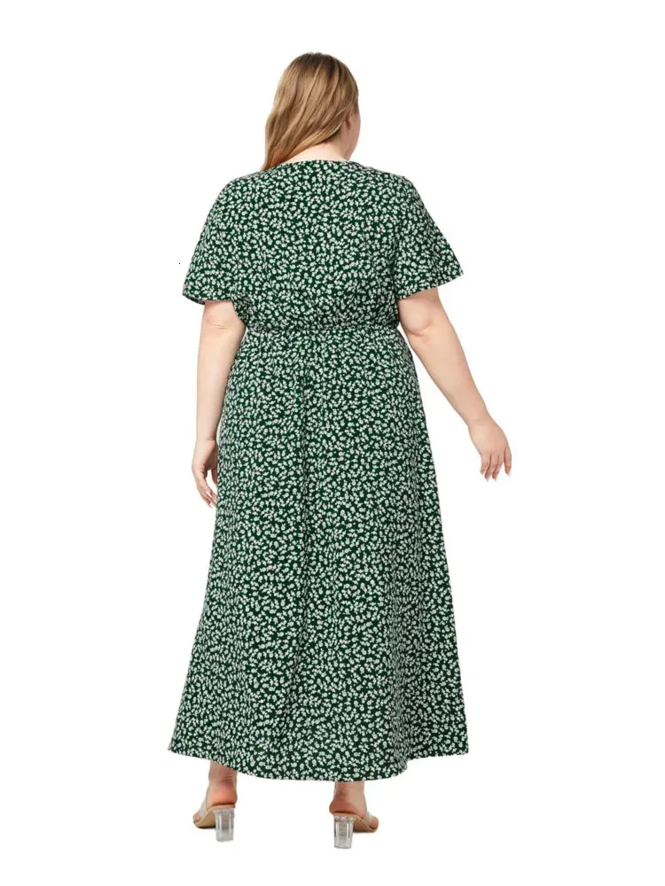 slim fit dress slacks Umgee Plus Size Floral Green Dress XL main image 1