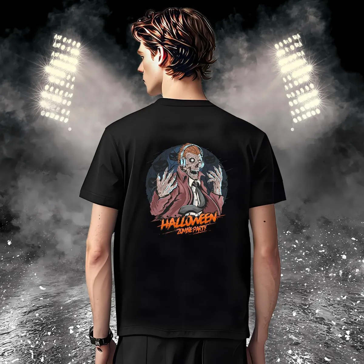 T-shirt Homme Halloween Zombie 3D – Col Rond, Coupe Décontractée, Style Rétro Hip Hop - 4