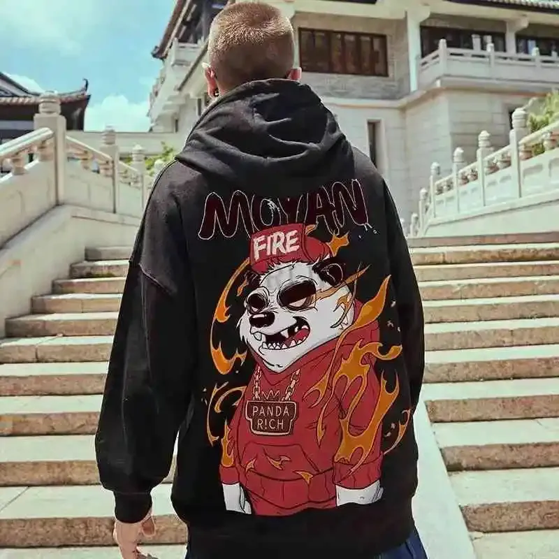 Mens Hoodies Panda Zip Up Hoodie Men Zip-Front Regular Fit Hoodie