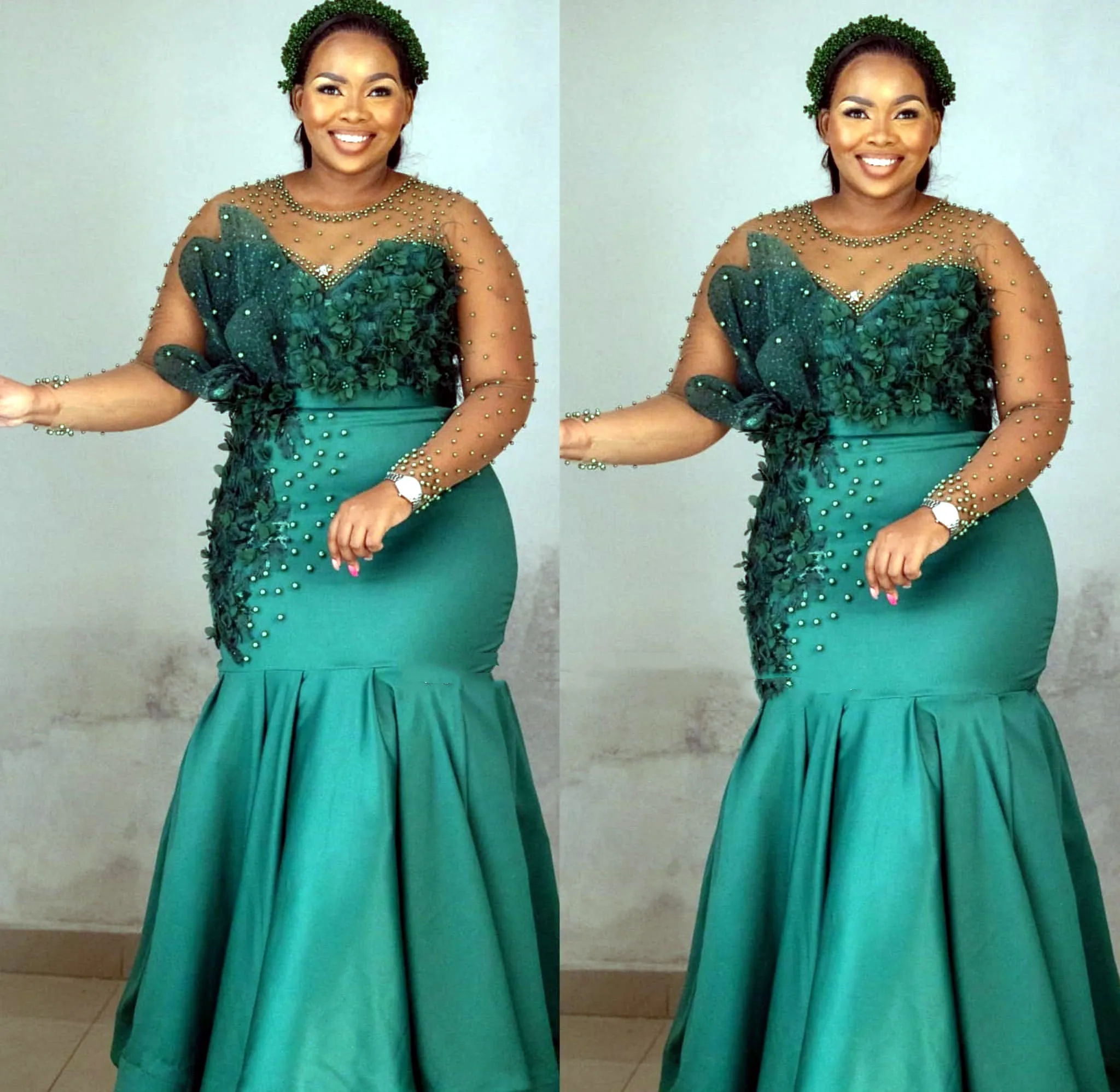 2024 Aso Ebi Arabic Hunter Green Mermaid Mother Of The Bride Dresses Beaded Flowers Evening Prom Formal Party Birthday Celebrity Mother Of Groom Gowns Dress ZJ062 From SG 184.04 DHgate