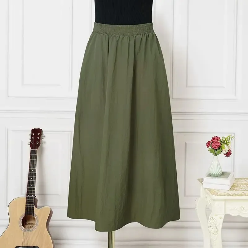 Elegant Umbrella Skirt: Womens Flowy Maxi Skirt With Elastic