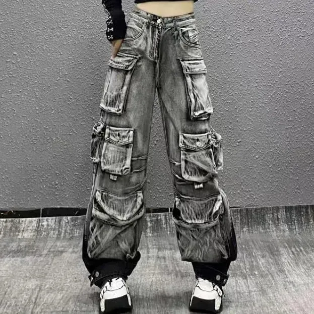 Gothic Punk Hip Hop Harajuku Baggy Y2K Cargo Pants For Women