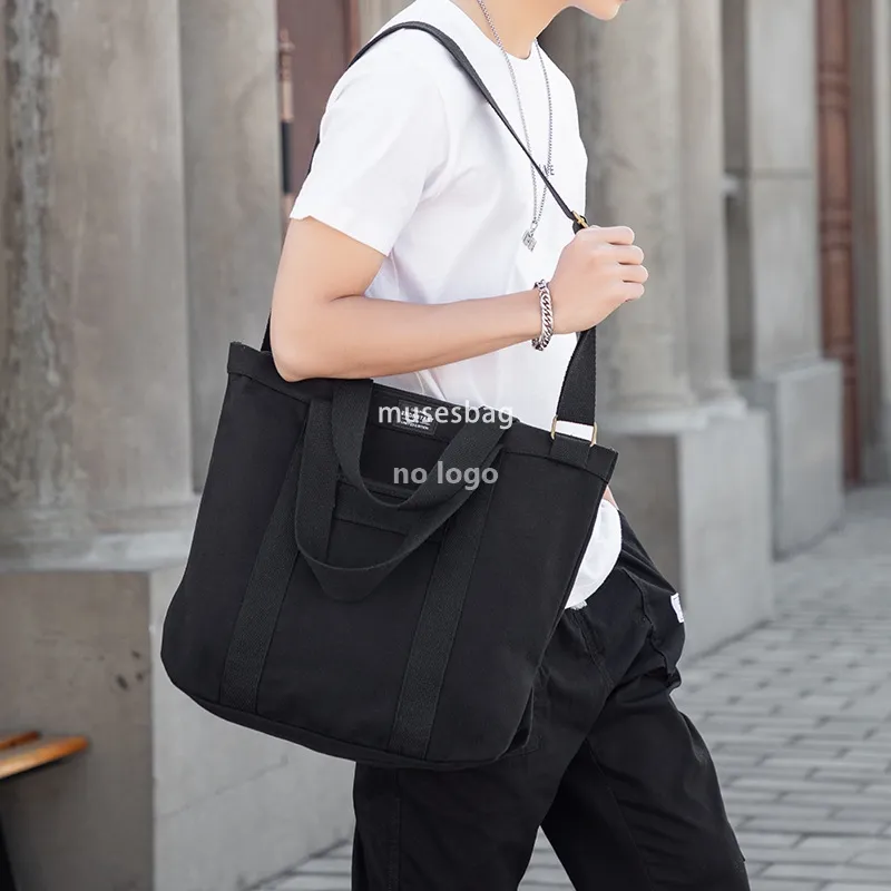 Korean Canvas Tote Bag: Simple Stylish Shoulder Bag for Students Shop  Now! - Main Image