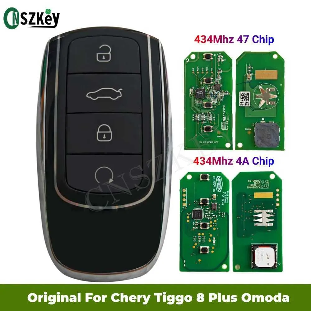 Chery Smart Remote Key - 4 Button 434MHz ID47/4A Chip - Tiggo 8 Plus ...