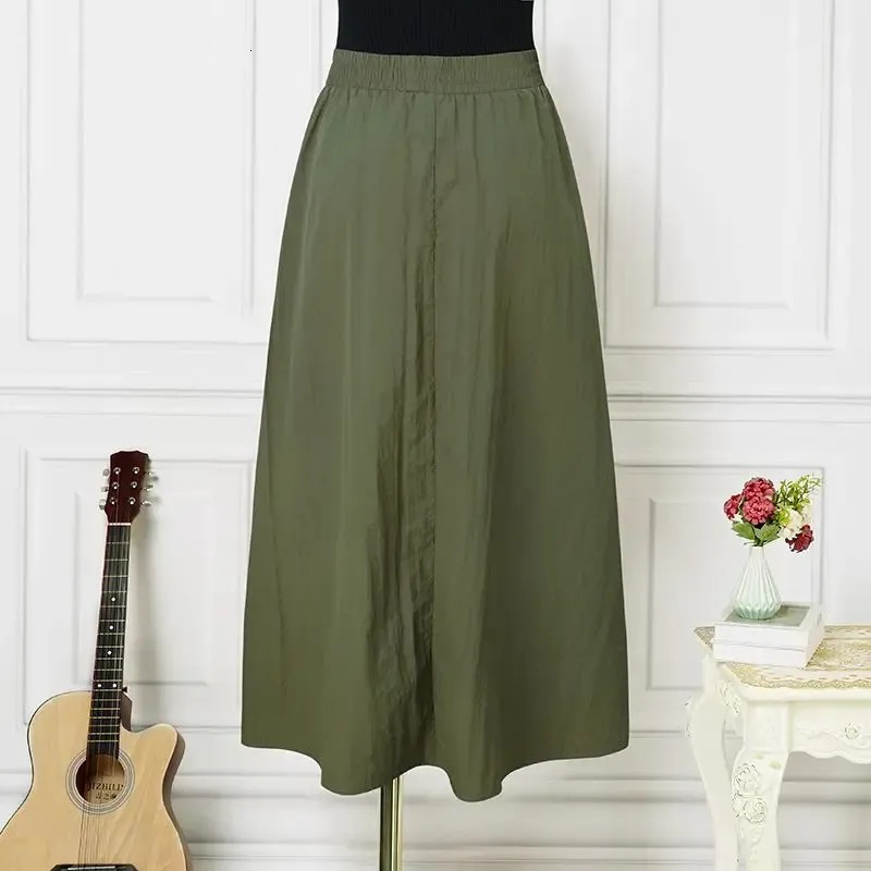 Elegant Umbrella Skirt: Womens Flowy Maxi Skirt With Elastic