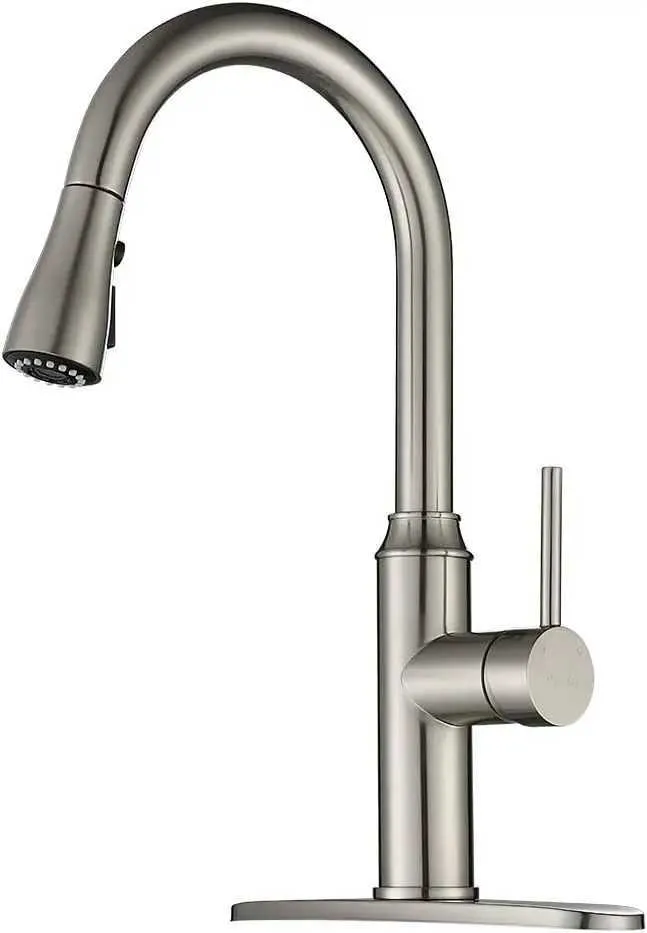 DHgate.com:Premium Brushed Nickel Kitchen Faucet with Pull
