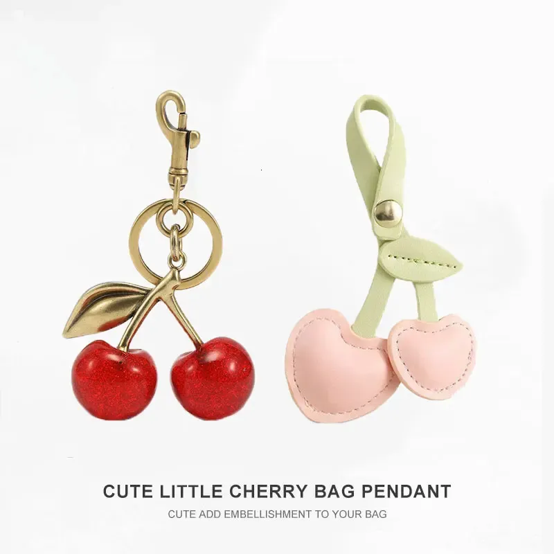 2pcs Cute Cherry Bag Charms – Leather Keychain Pendants For Purse, Backpack & Accessories - View #9