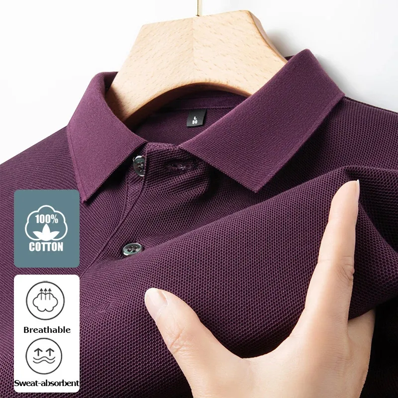 Men's 100 percent cotton golf shirts hot sale