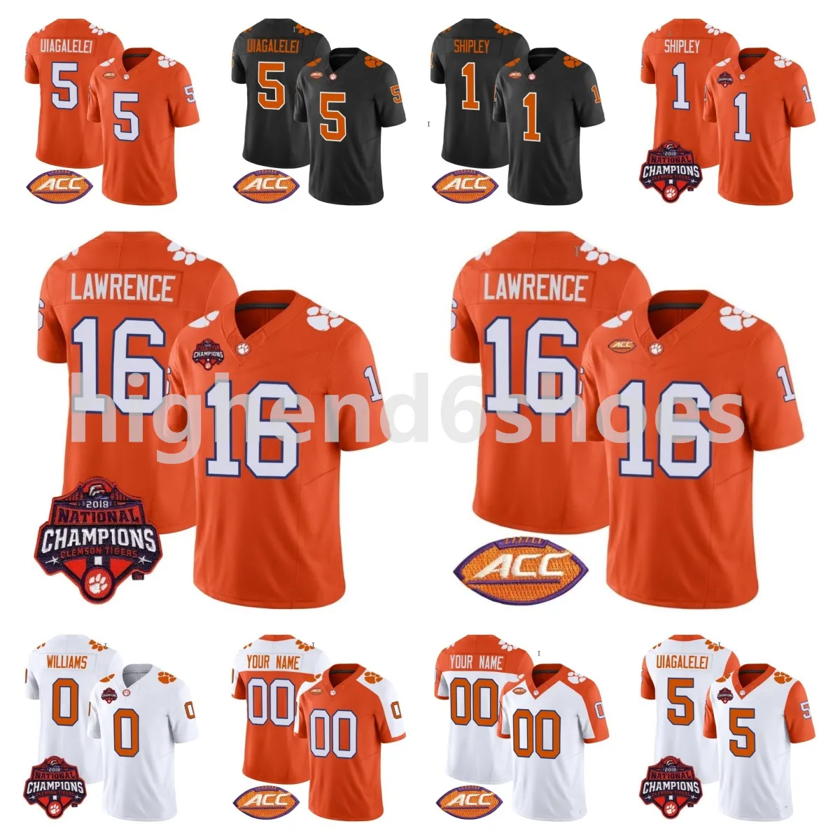 2024 NCAA Clemson Tigers Orange Football Kit Featuring Lyn J Dixon