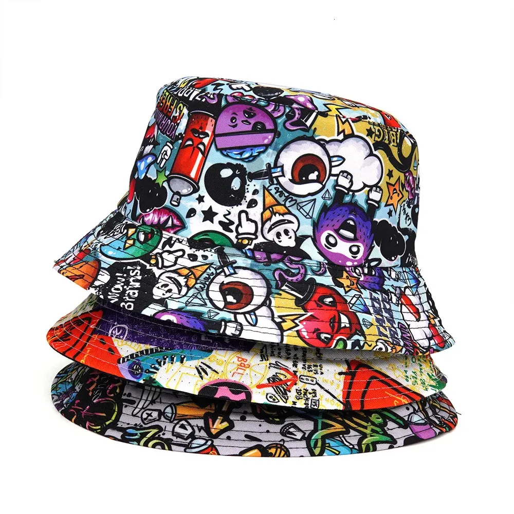 Reversible Bucket Hat Animal Print, Letter Design, Summer Sun