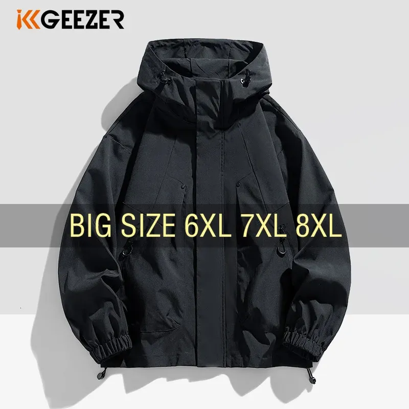 Men's Oversize Plus Size Waterproof Windbreaker Trench Coat Full