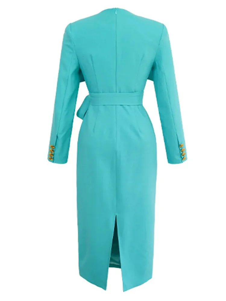 Professional Double Breasted Slit Lace-Up dress for Women - Elegant Formal Business Belt Robe for Office and Celebrity Events (240806) Professional Double Breasted Slit Lace-Up dress for Women - Elegant Formal Business Belt Robe for Office and Celebrity Events (240806)