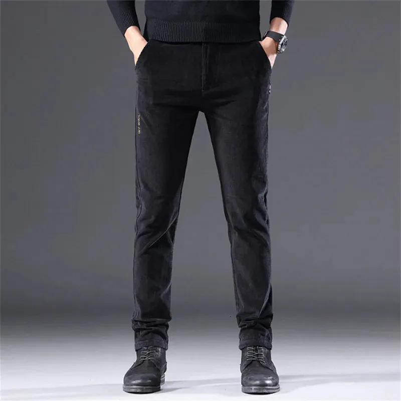 Men's Corduroy Pants - Elastic Waist, Stretch Comfort, Straight Leg Casual & Business Trousers