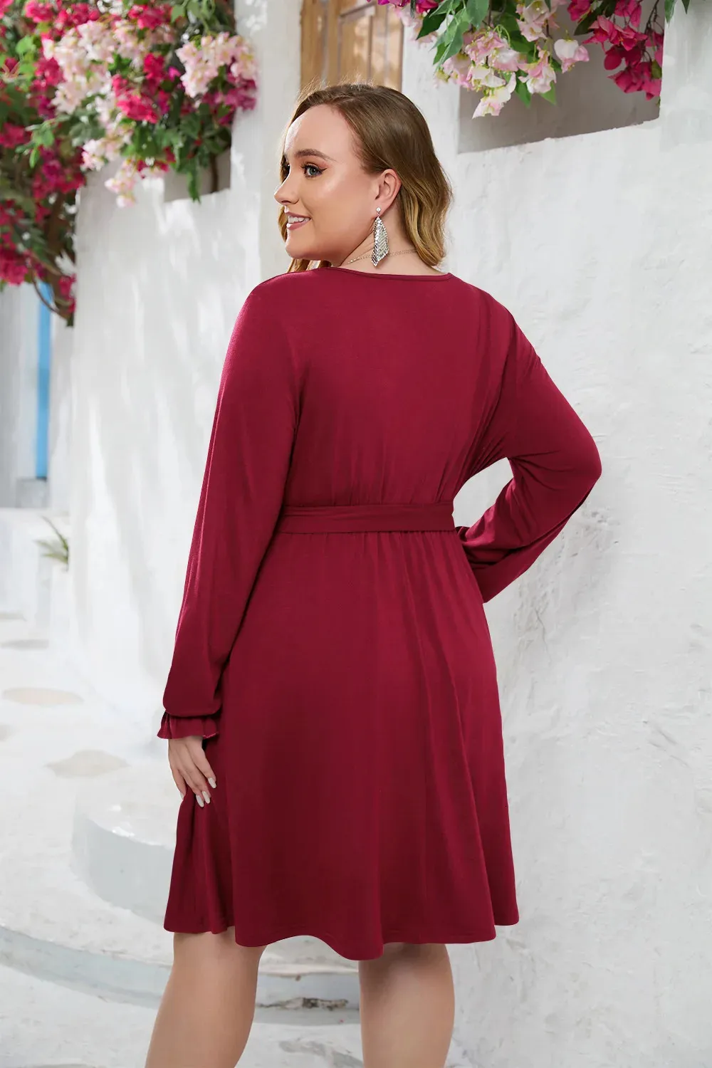 Plus Size Ruffled Midi Dress: V Neck Long Sleeve... From Mysticastore, $24.72 | DHgate.Com Plus Size Ruffled Midi Dress: V Neck Long Sleeve... From Mysticastore, $24.72 | DHgate.Com