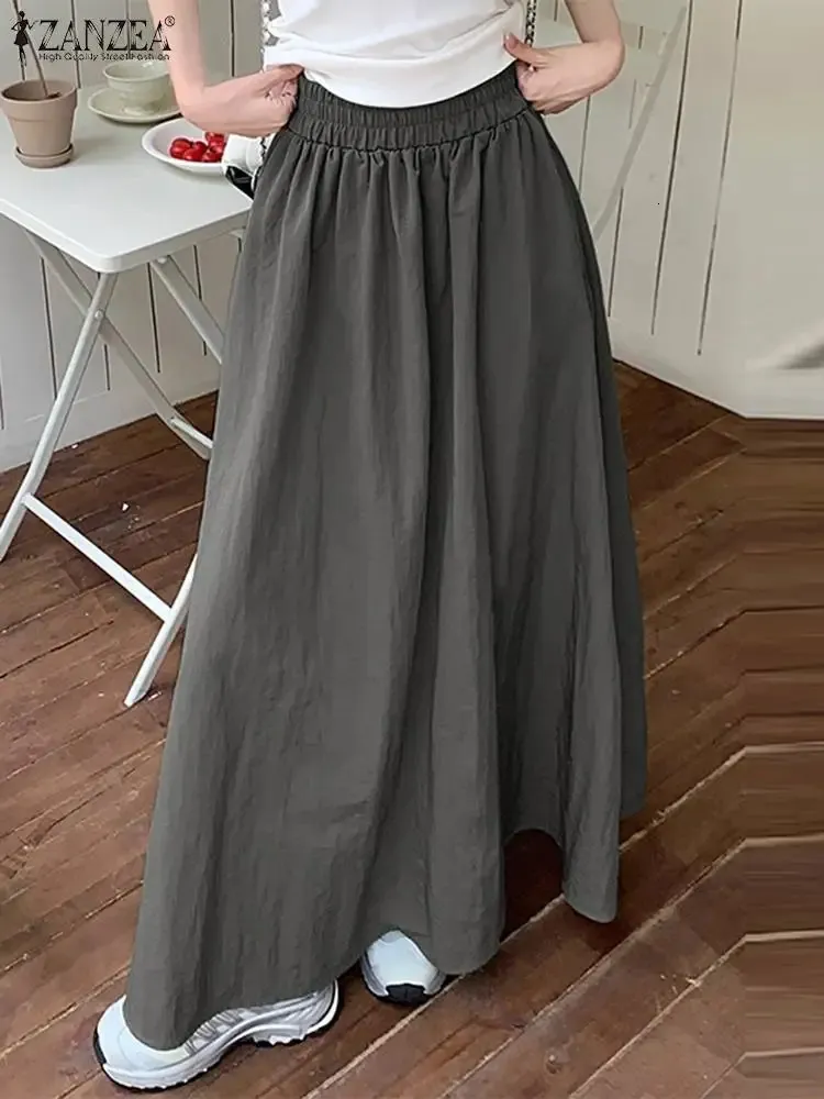 Elegant Umbrella Skirt: Womens Flowy Maxi Skirt With Elastic
