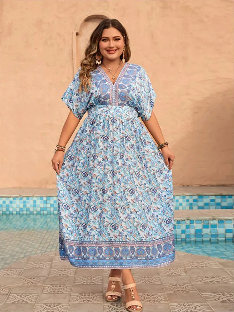 Plus Size Floral Midi Dress: Ruffle Pleated Summer Style - Shop Now! Womens  Flowered Dress Best Seller from Dhgate Plus size Dresses - price 57.77