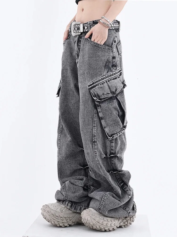 Y2k Baggy Cargo Jeans: High-Waisted Denim Trousers, Vintage 90s