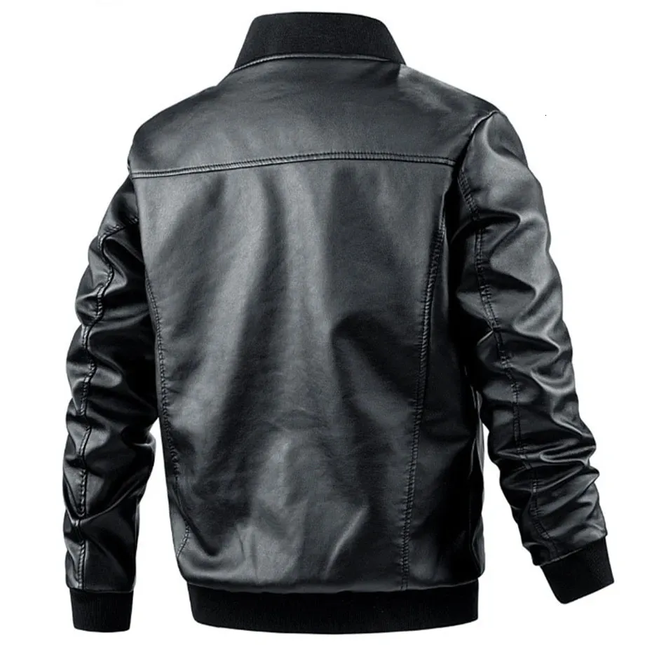 Faux Leather Biker Jacket Men Plus Size Faux From Mysticastore