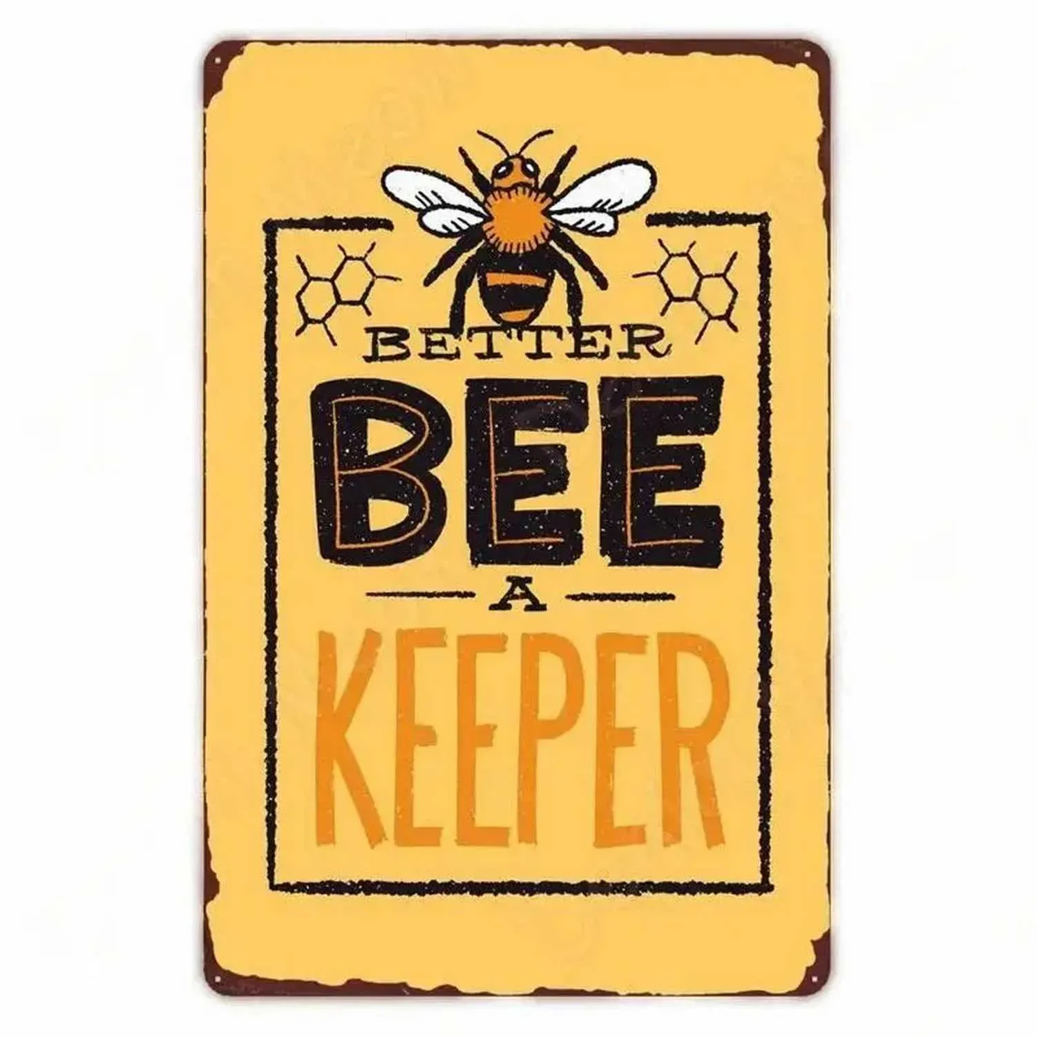 Caution Beware Honey Bees On The Premises For Home,Farmhouse,Club,Garden Metal Vintage Tin Sign Wall Decoration 12x8 Inches Bee Farm Tin Sign