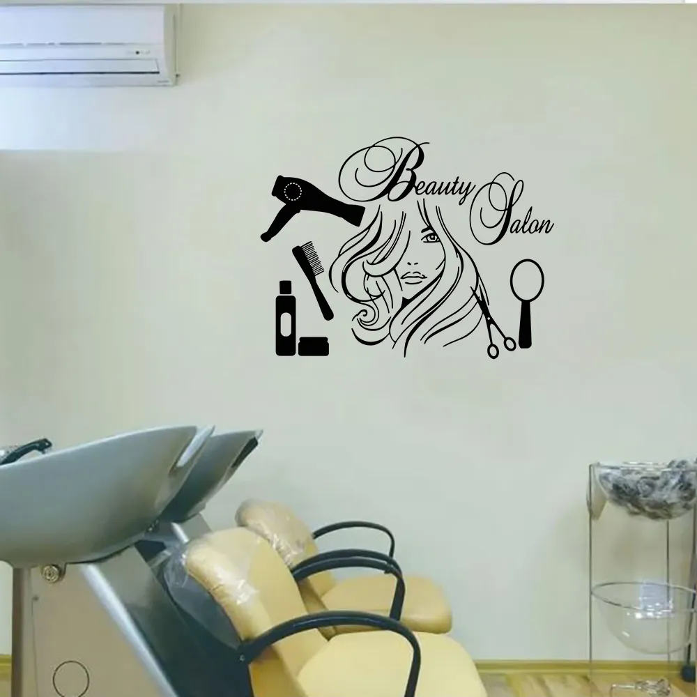Charming Hair Salon Decor Stickers - Removable Vinyl Wall Art for Girls ...