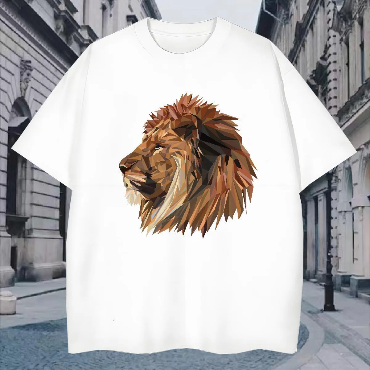 Save Big on Bulk T Shirt Lion Lion Face T Shirt Premium 230g Pure Cotton  Crew Neck Tee For Men's Daily Style Best Deals on DHgate