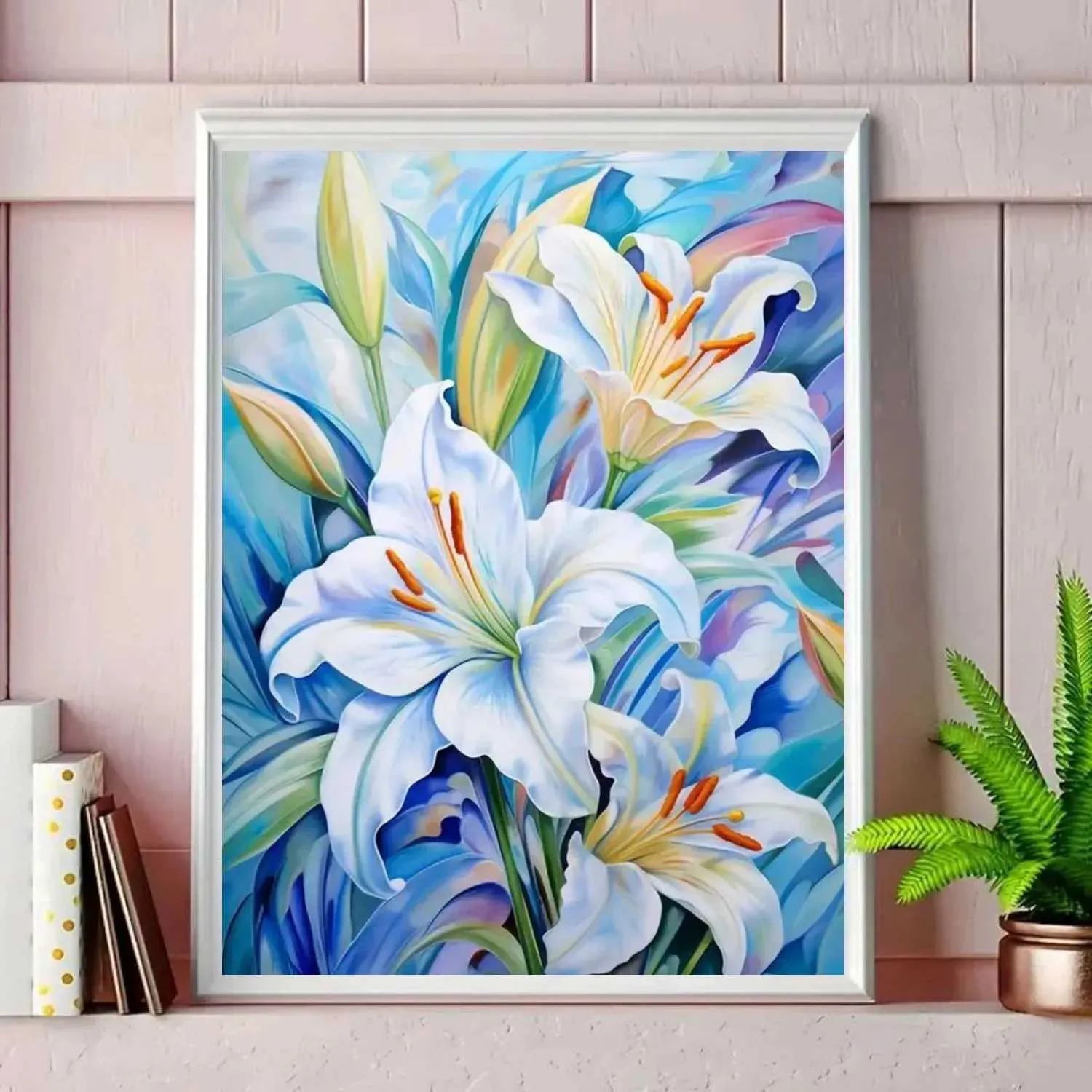 Kit Peinture à L'Huile Par Numéros Pour Adultes - Toile 40x50 Cm Avec Cadre, Pinceaux Et Peintures