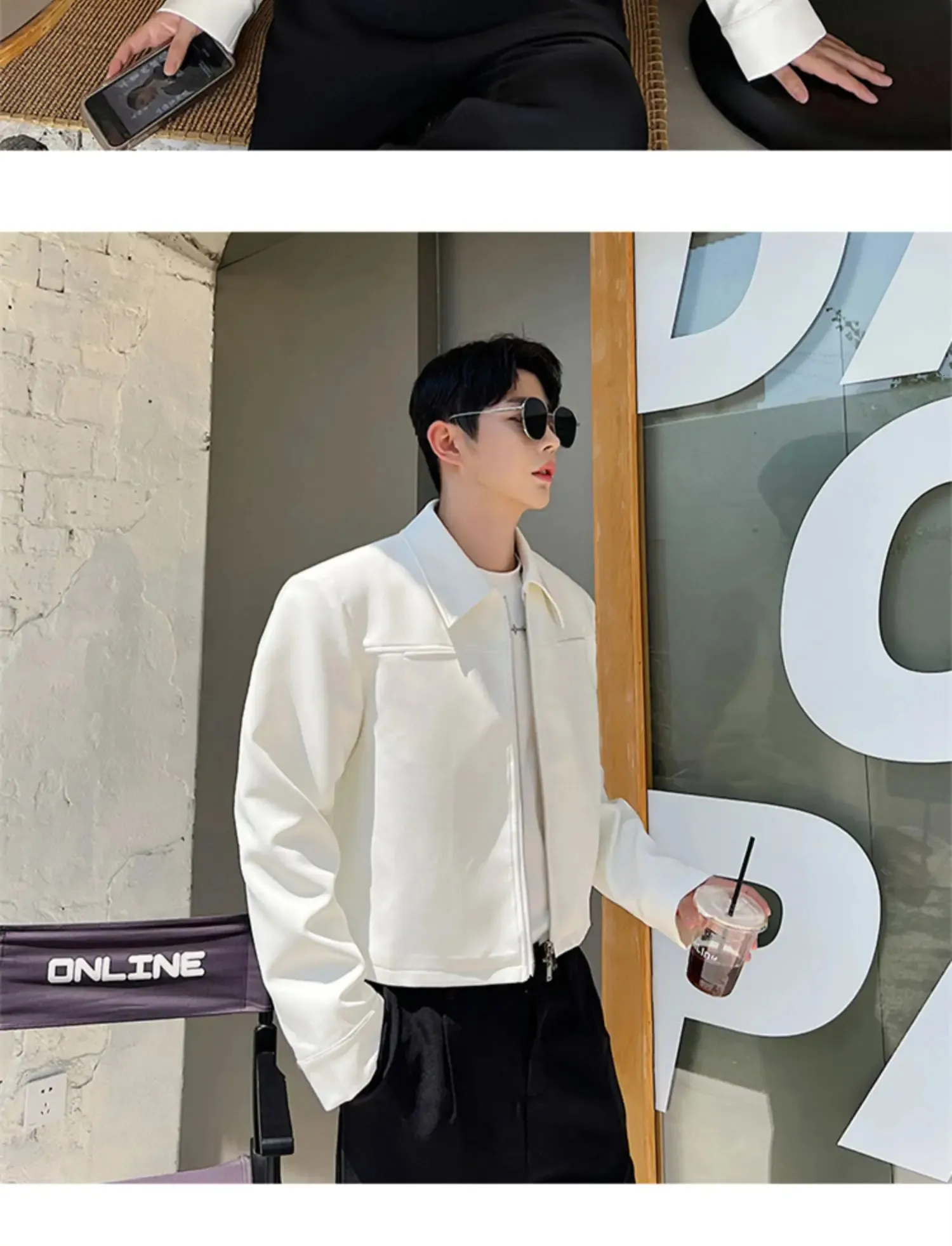 DHgate.com:Mens Double-Zip Short Jacket | Korean Style Solid