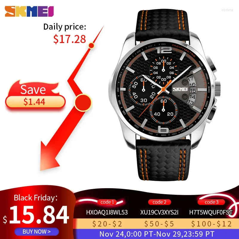 SKMEI 9106 Top Leather Strap Waterproof Quartz Wristwatches For Men Fashionable Sport Watch With 5Bar Relogio Masculino From Zipitang 19.97 DHgate.Com