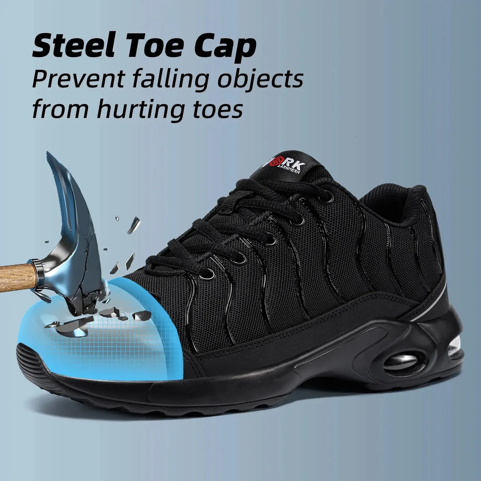 LARNMERN Mens Steel Toe Safety Shoes, Puncture Proof... From 