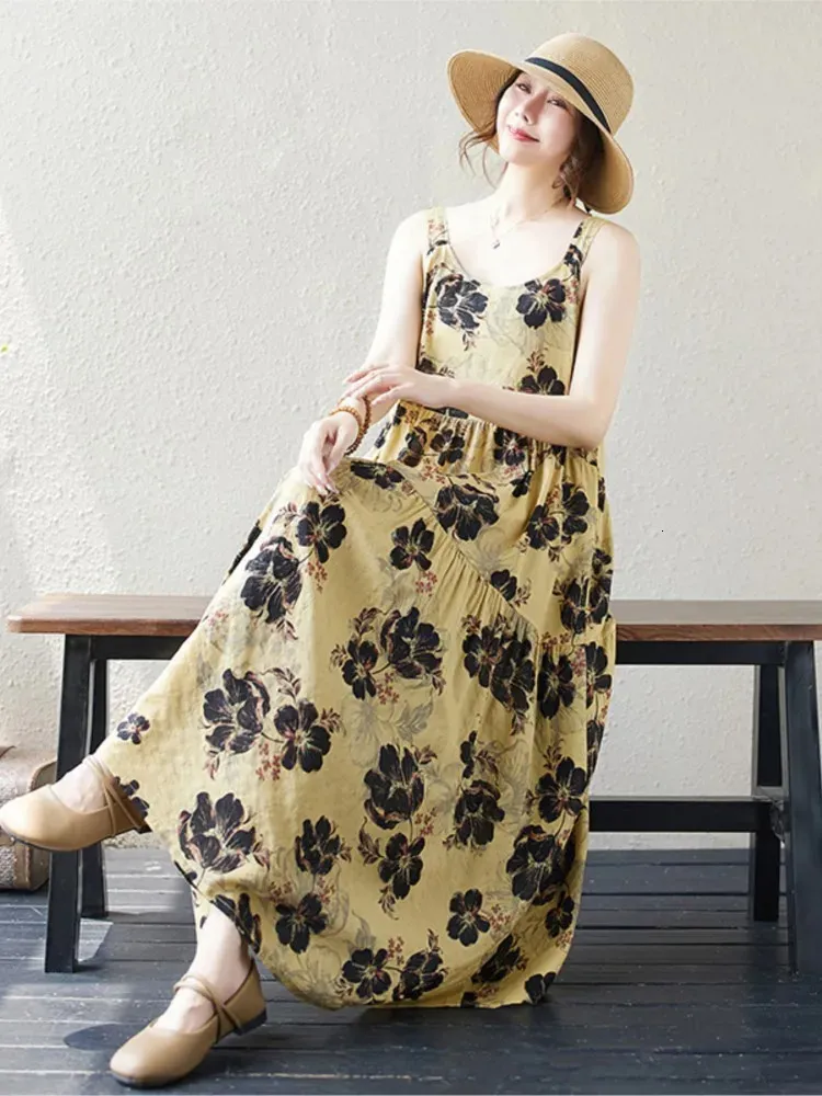 Oversized Floral Print Sleeveless Dress: Flowy Summer Style, Shop Now! Long  Flowered Dress Best Seller from Dhgate Plus size Dresses - price 52.75