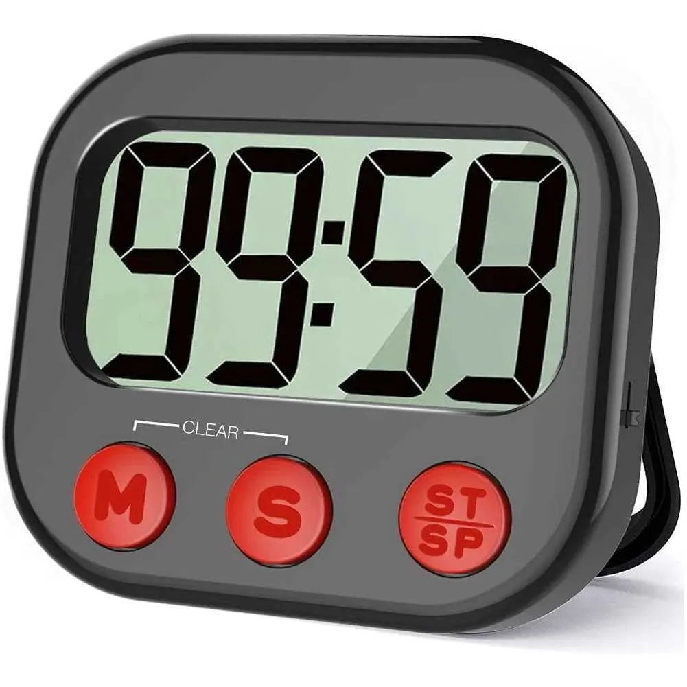 Large LCD Digital Kitchen Timer with Magnetic Backing - Visual ...