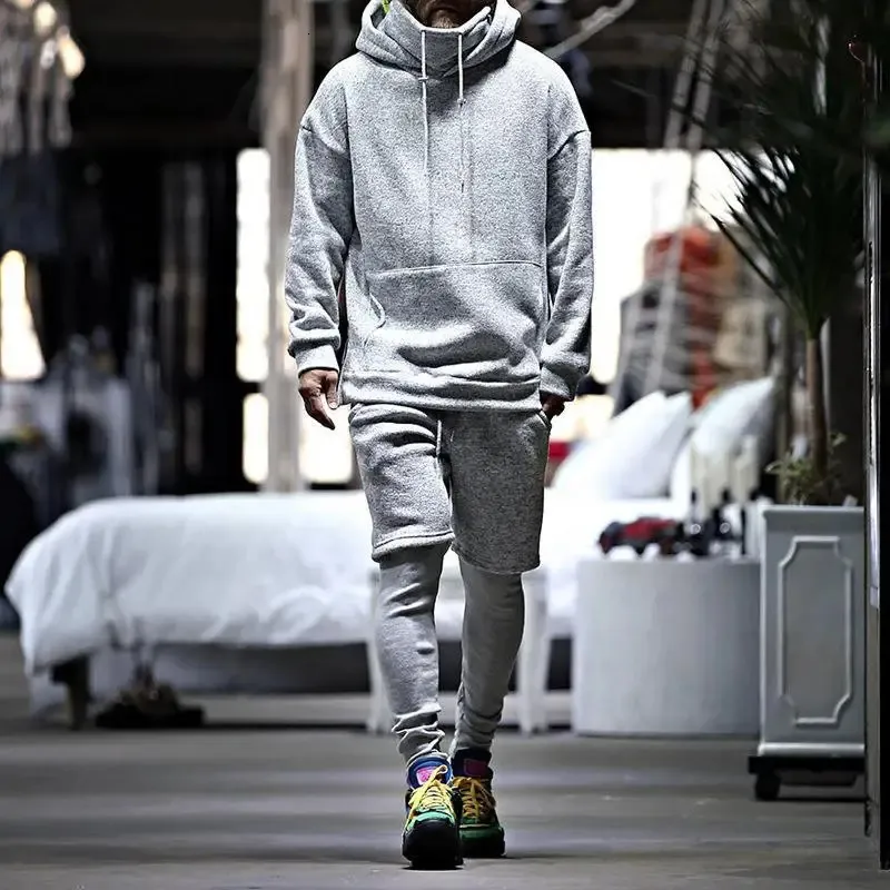 送料無料 日本 Korean and Hoodie sportswear: set High-End Men's Trend Clothing