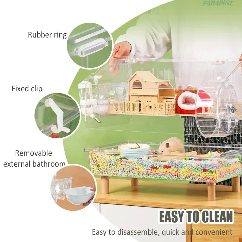 Breathable Transparent Acrylic Hamster Cage For Indoor Breeding Of Small Farm Animals Ideal For Rabbit Chinchilla Guinea Pig And More 240801 From Xuan10 168.43 DHgate.Com