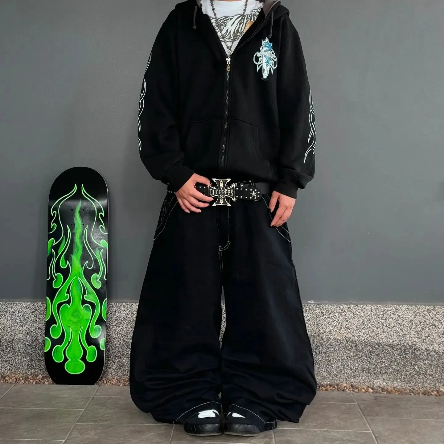 DHgate.com:Y2K Harajuku Wexwear Embroidered Jeans: High