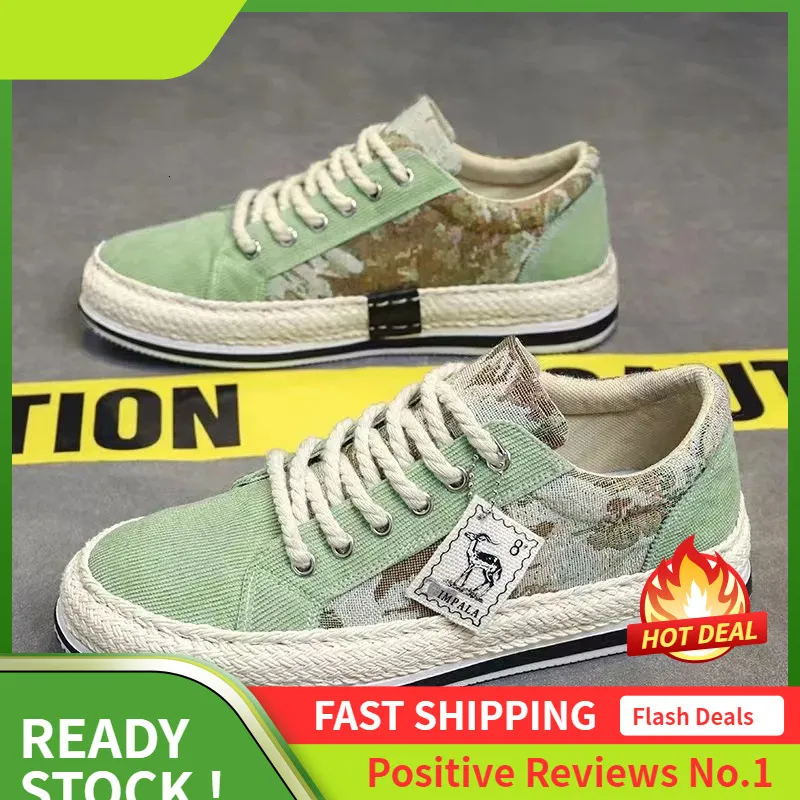 Mens Canvas Lace Up Lightweight Outdoor Shoes with Rubber  display picture 3