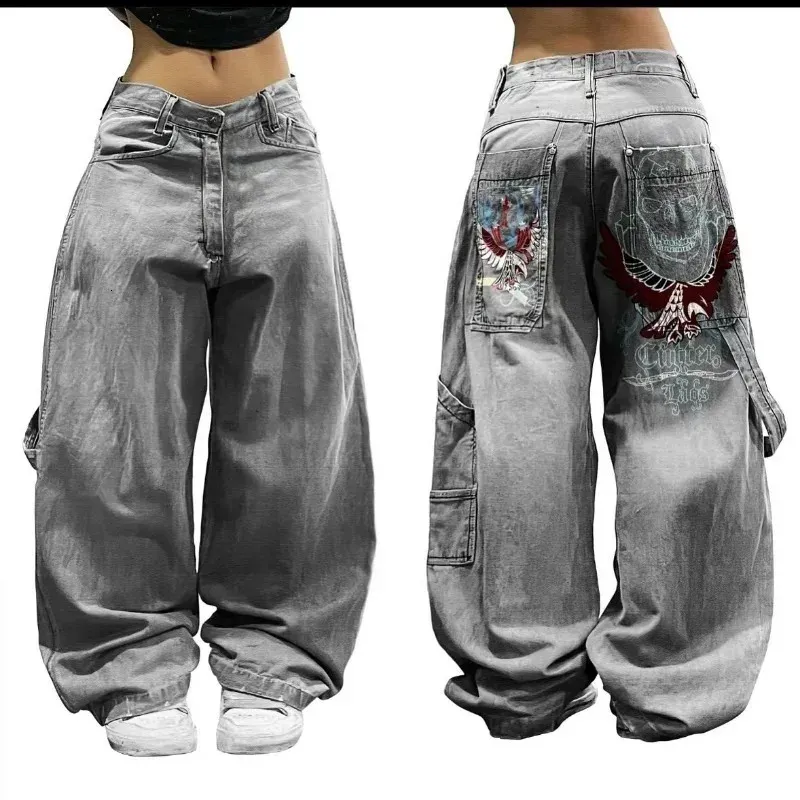 Y2K Women's High Waist Baggy Jeans - Streetwear Style, Wide Leg, Wash Pattern, Casual Hip Hop Pants Y2K Women's High Waist Baggy Jeans - Streetwear Style, Wide Leg, Wash Pattern, Casual Hip Hop Pants