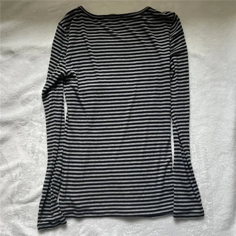 Lamuusaa Vintage Y2K Womens Top: Striped Grunge Fairycore