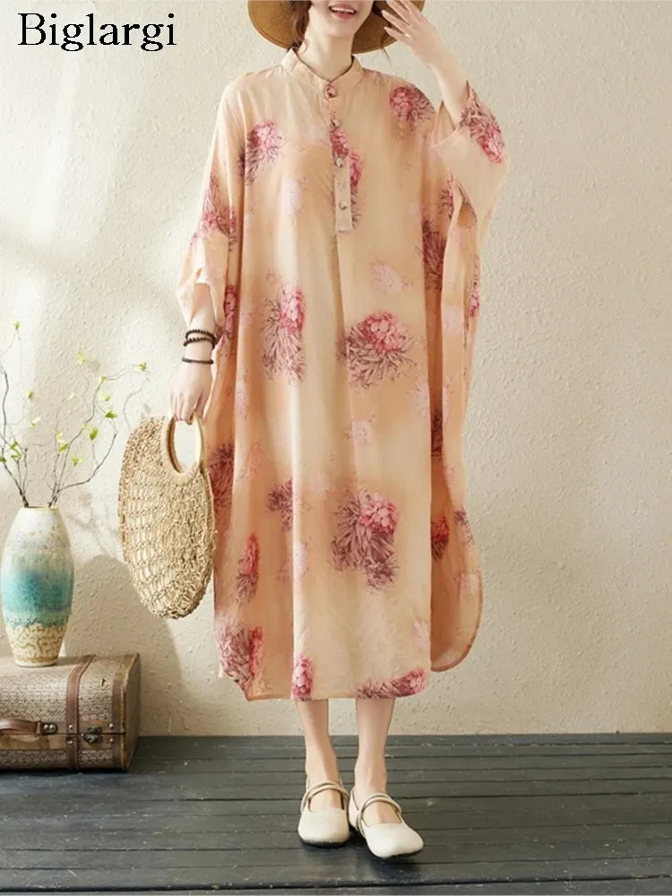 Floral Long Sleeve Wrap Dress: Oversized Summer Dress With Flower Print,  Casual Loose Fit, Pleated Modis Ruffle Design, Perfect For Ladies From  Mysticastore, $25.95 | DHgate.Com