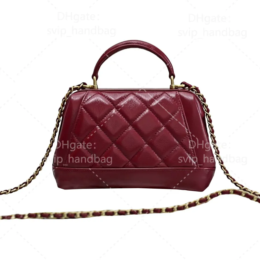Luxury Designer Genuine Leather Chain Handle Shoulder Bag