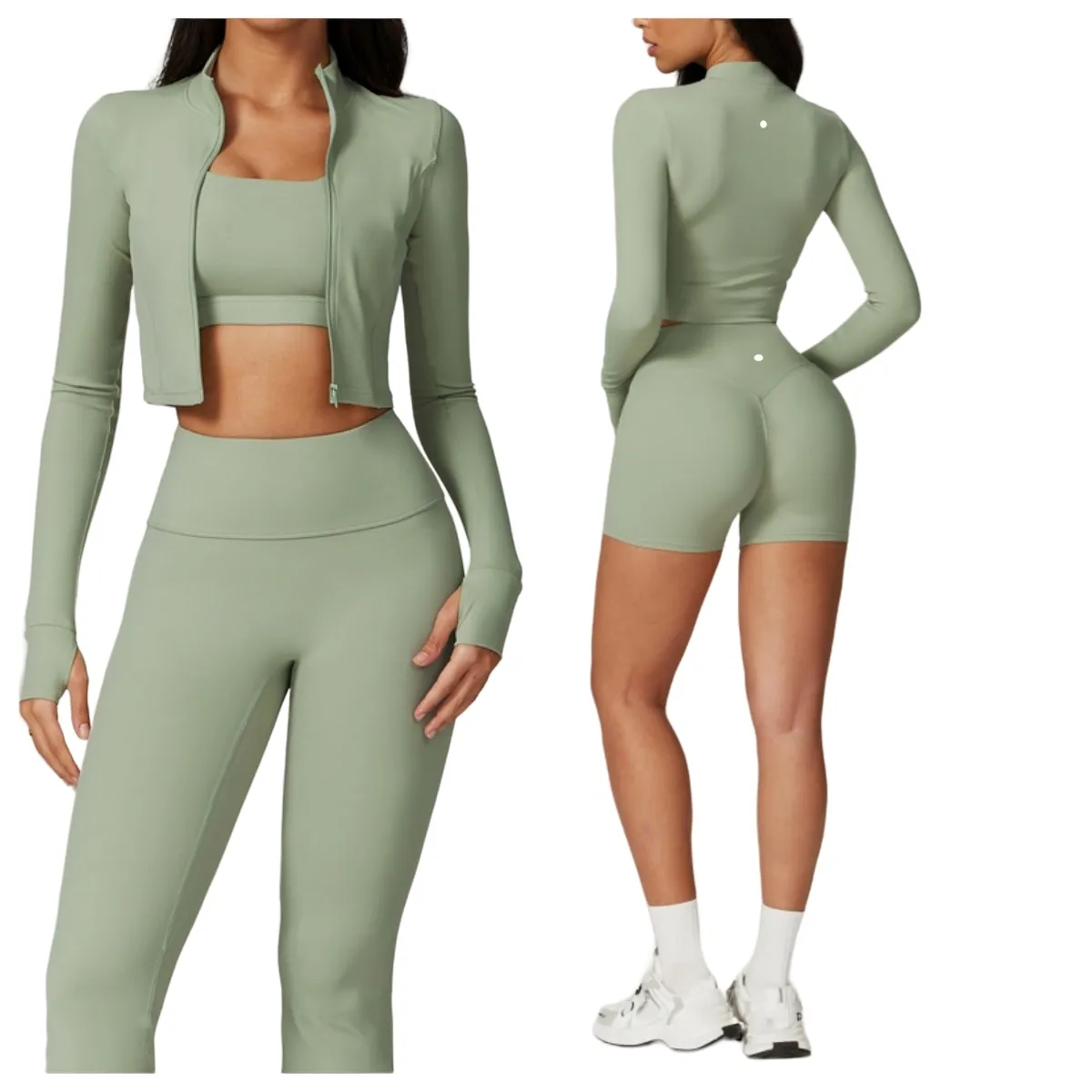Women Workout Outfits Yoga Sets Sportswear Gym Clothing High Waist ...