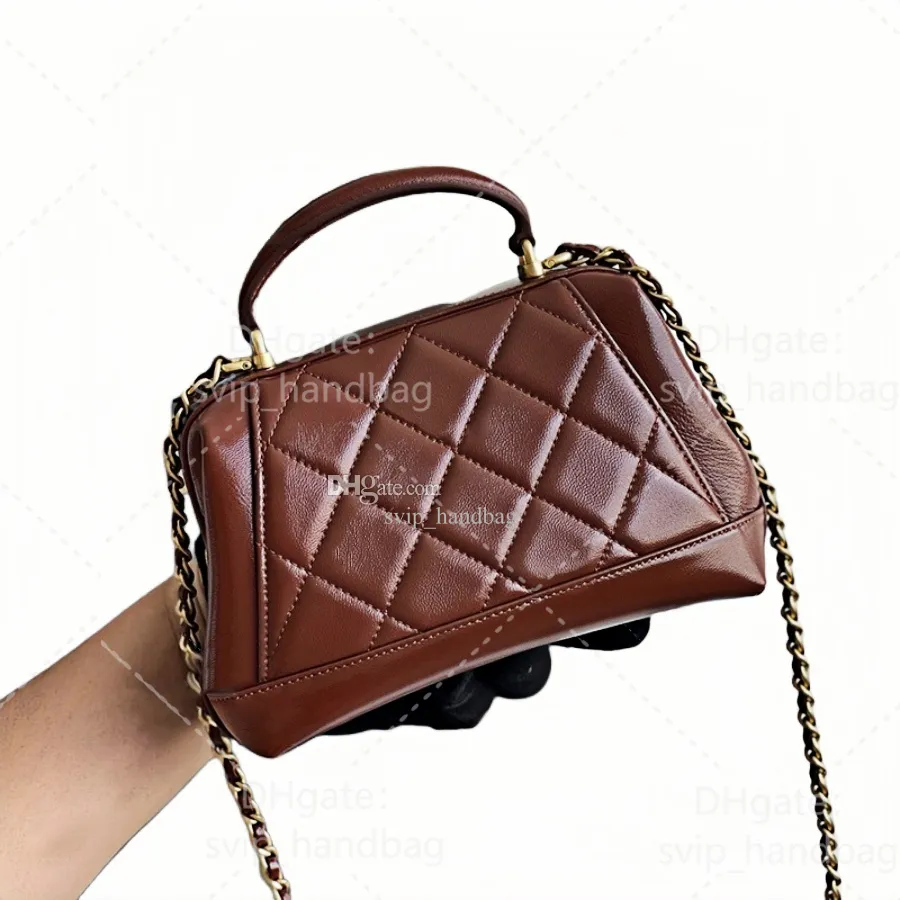 Luxury Designer Genuine Leather Chain Handle Shoulder Bag