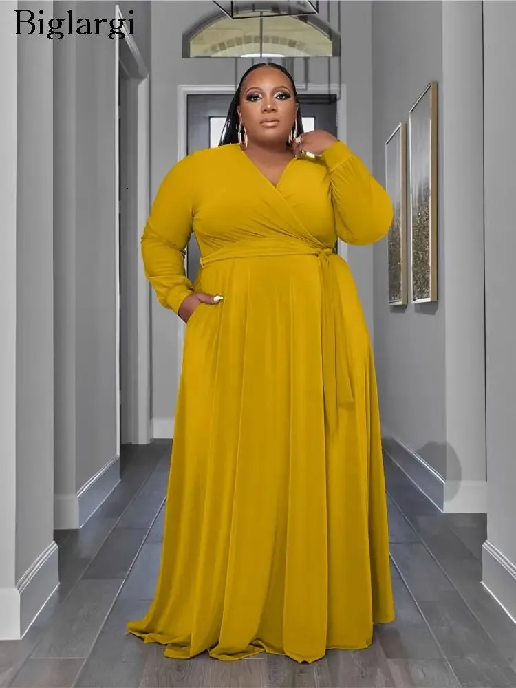 Save Big on Bulk V Neck Long Dresses For Women Plus Size Navy Blue Long  Dress V Neck Pleated Maxi Dress With Long Sleeves, Casual Loose Fit,  Elegant