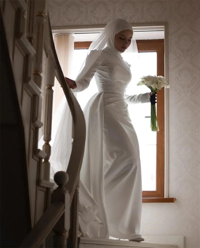 simple muslim wedding dress with hijab