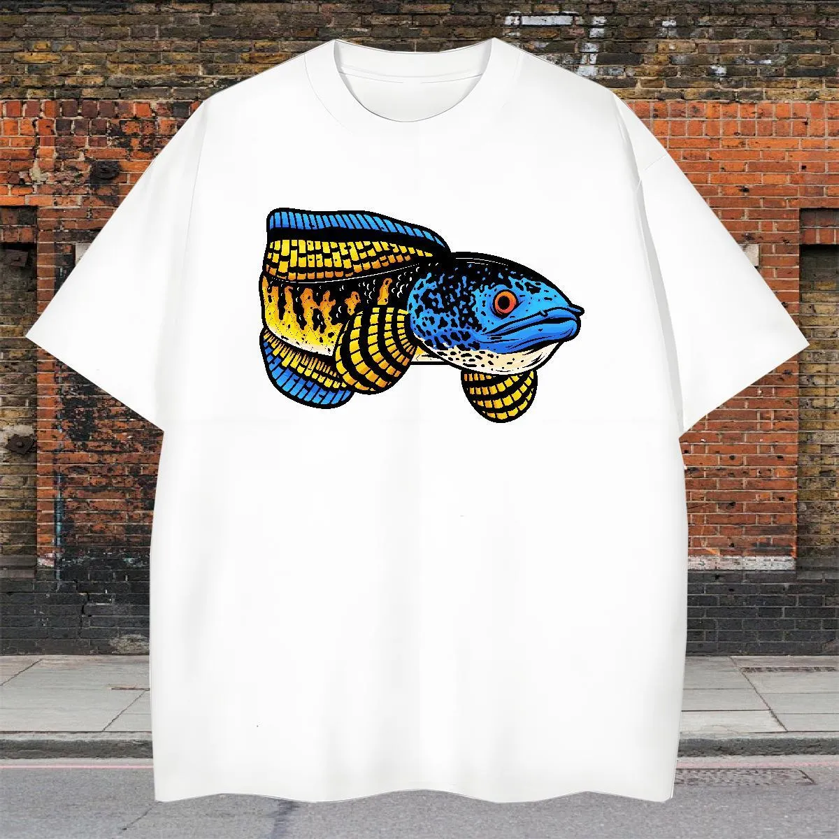 Wholesale Cool 100% Cotton Fish Man T Shirts Breathable Soft
