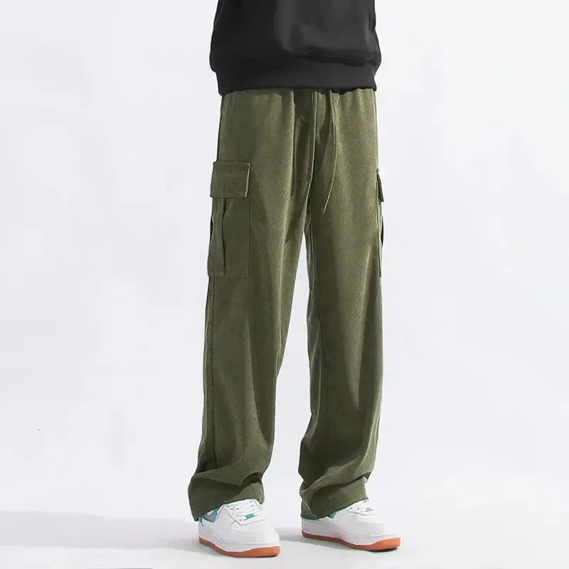 Corduroy Bootcut Work Pants for Men with Elastic Waist and Drawstring ...