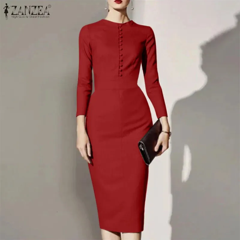 Pencil Dresses For Work: Elegant Long Sleeve Pencil Dress